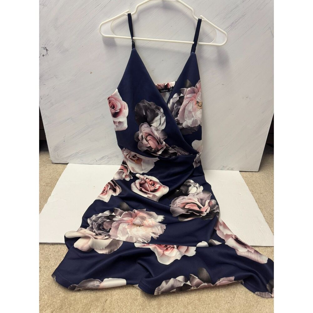 boohoo Large Floral Spaghetti Strap Dress Size 20
